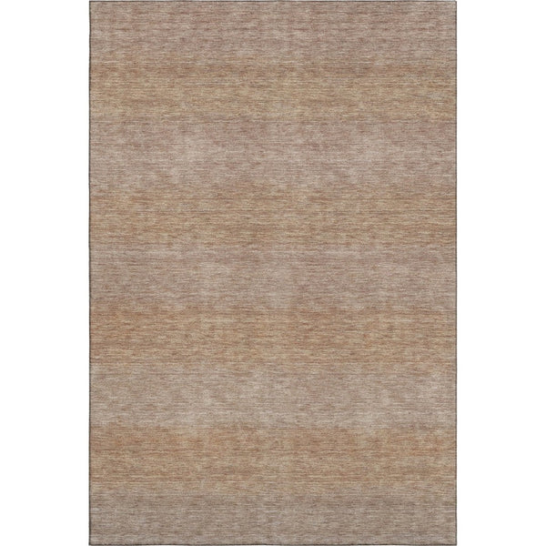 HomeRoots 5' X 8' Beige and Brown Striped Area Rug – Washable, UV Protected, Durable for Homes & Patios 699534