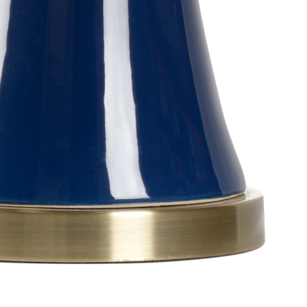 Chelsea House Rockport Cobalt Beach Lamp — 29" Hand-Glazed Ceramic Table Lamp With Antique Brass Accents, Slim Footprint 69954