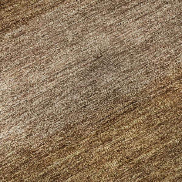 HomeRoots 5' Brown and Khaki Striped Washable Area Rug with UV Protection, Durable Design for Active Homes 699540