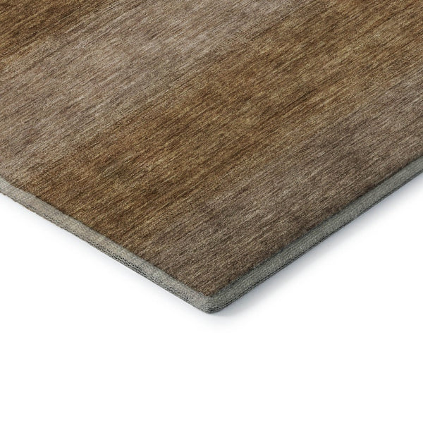 HomeRoots 10' X 14' Washable Brown & Khaki Striped Area Rug with UV Protection for Stylish Living Spaces 699544