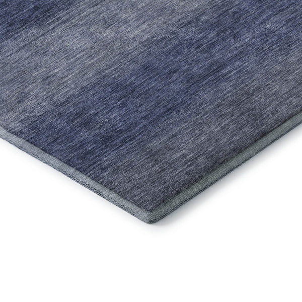 HomeRoots 5' Blue & Sky Blue Striped Washable Area Rug – UV Protected, Stain Resistant, Ideal for Modern Spaces 699546