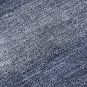HomeRoots 8' Blue And Sky Blue Striped Round Washable Rug with UV Protection, Stain Resistance & Non-Slip Backing 699547