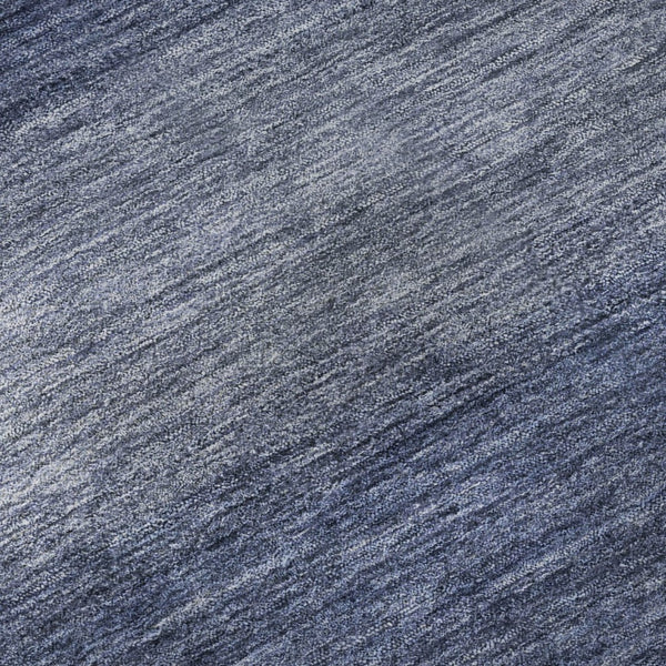 HomeRoots 8' Blue And Sky Blue Striped Round Washable Rug with UV Protection, Stain Resistance & Non-Slip Backing 699547