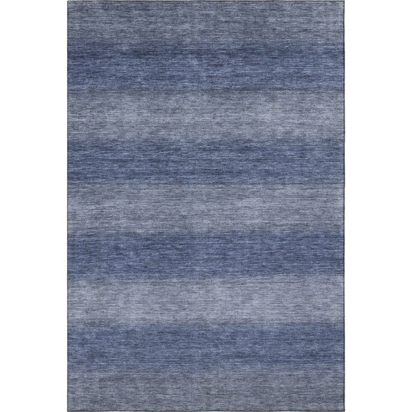 HomeRoots 8' X 10' Blue Striped Area Rug - Washable, UV Protected, Stain Resistant for Coastal Homes & Pets 699548