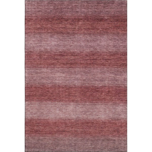 HomeRoots 10' X 14' Washable Area Rug in Rust & Coral Stripes - UV Protected, Durable, Stain-Resistant Design 699556