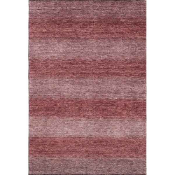 HomeRoots 10' X 14' Washable Area Rug in Rust & Coral Stripes - UV Protected, Durable, Stain-Resistant Design 699556