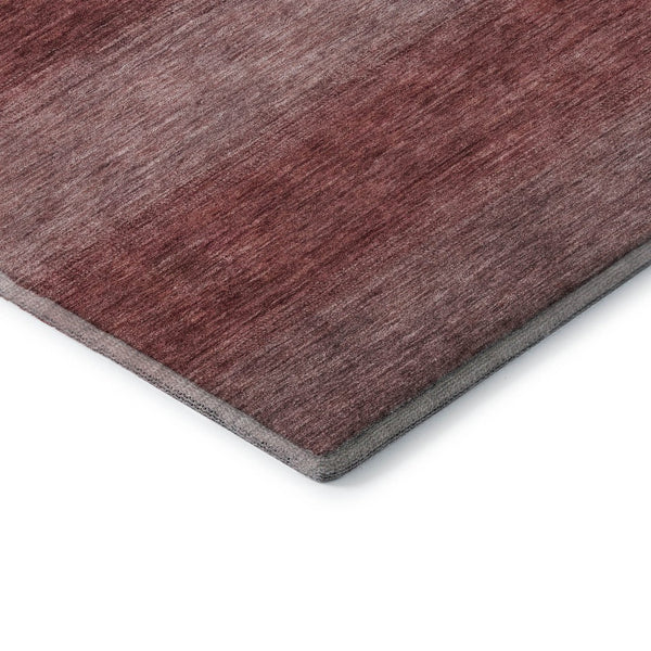 HomeRoots 10' X 14' Washable Area Rug in Rust & Coral Stripes - UV Protected, Durable, Stain-Resistant Design 699556