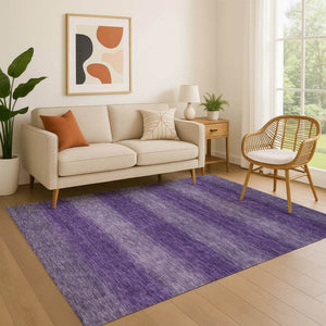 HomeRoots 5' X 8' Purple & Lavender Striped Area Rug - Washable, UV Protected, Stylish & Durable Design 699558