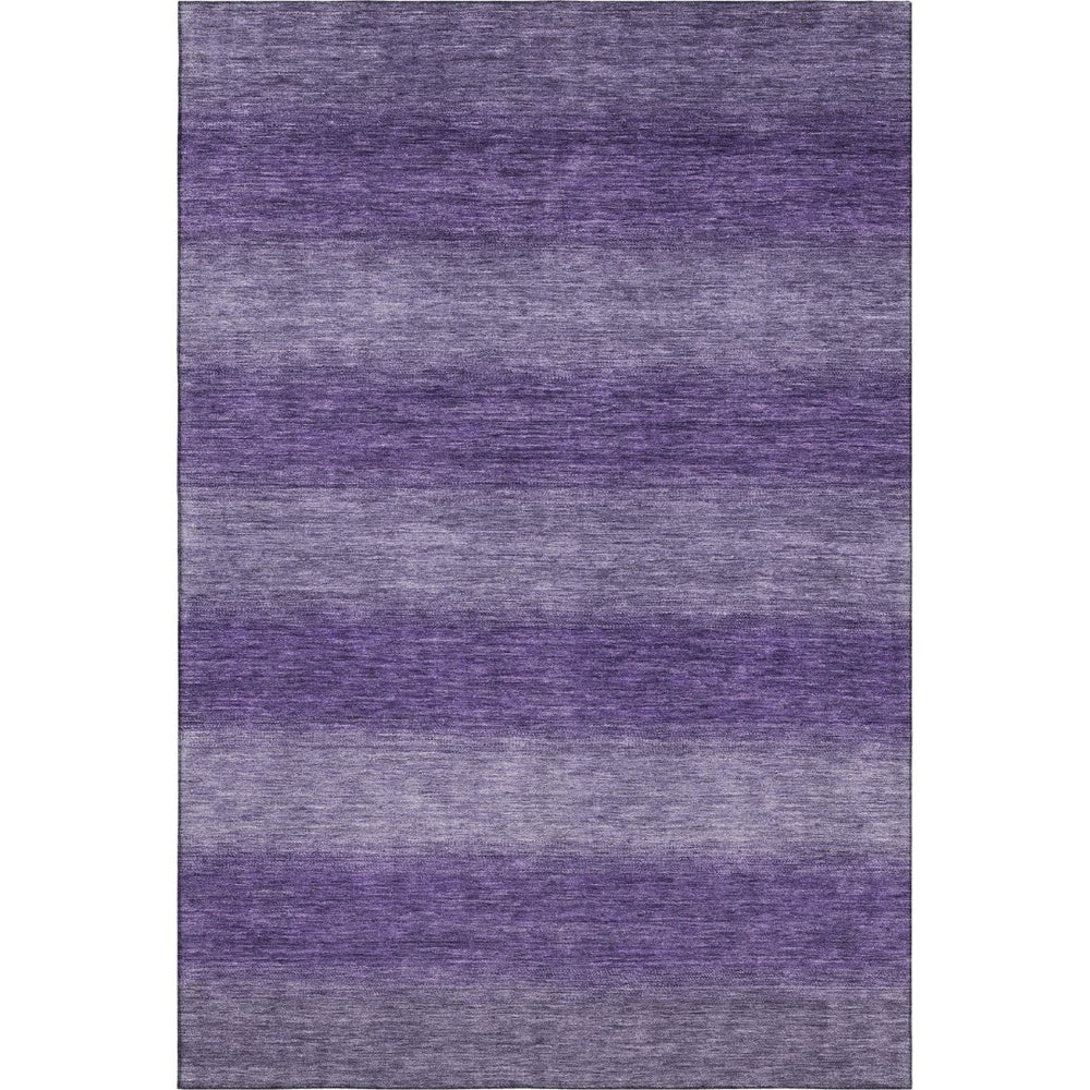 HomeRoots 9' X 12' Striped Purple and Lavender Area Rug - Washable, UV-Protected, Stain Resistant & Durable 699561