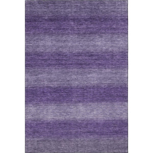 HomeRoots 9' X 12' Striped Purple and Lavender Area Rug - Washable, UV-Protected, Stain Resistant & Durable 699561