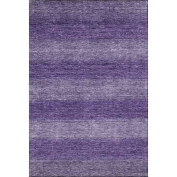 HomeRoots 9' X 12' Striped Purple and Lavender Area Rug - Washable, UV-Protected, Stain Resistant & Durable 699561