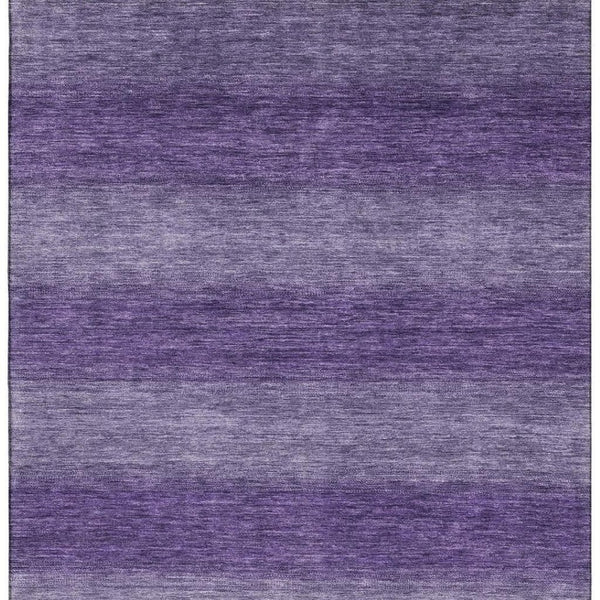 HomeRoots 10' X 14' Purple And Lavender Striped Area Rug - Washable, UV-Protected, Durable & Stylish for Homes 699562