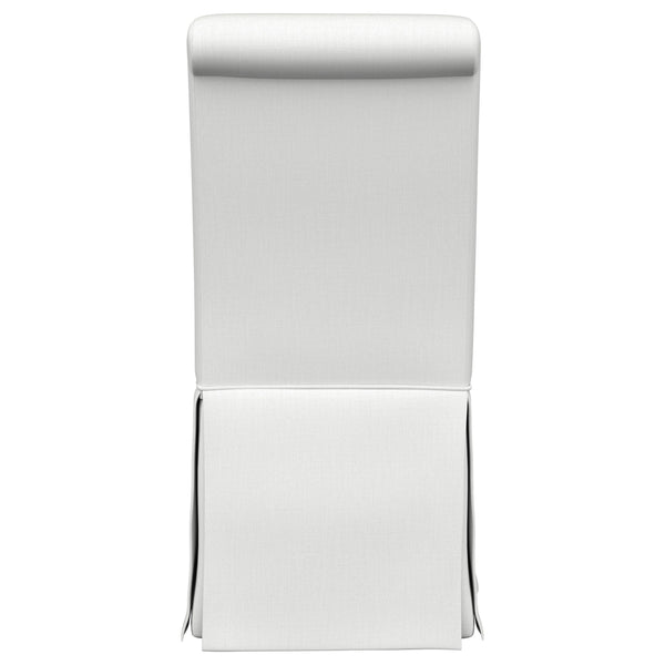 English Elm Isela White Upholstered Parson Side Chairs Set of 2 — Timeless Skirted Pleated Seats, Tall Curved Backs B062P375533