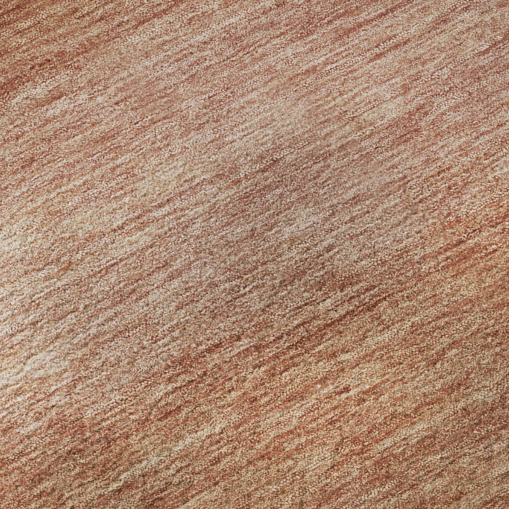 HomeRoots 9' X 12' Terra Cotta & Peach Striped Washable Area Rug with UV Protection for Family Spaces 699567