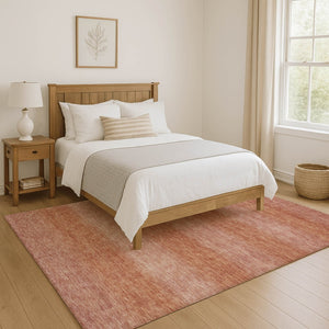 HomeRoots 10' Stylish Terra Cotta & Peach Striped Washable Area Rug with UV Protection for Any Space 699568