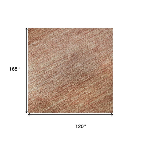 HomeRoots 10' Stylish Terra Cotta & Peach Striped Washable Area Rug with UV Protection for Any Space 699568