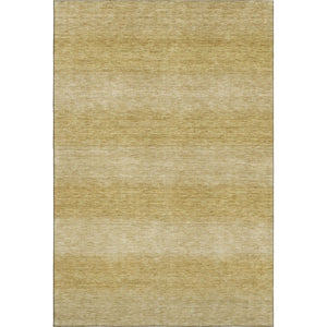 HomeRoots 9' X 12' Wheat and Gold Striped Washable Area Rug with UV Protection for Family-Friendly Spaces 699573