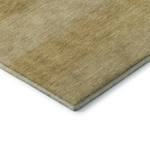 HomeRoots 9' X 12' Wheat and Gold Striped Washable Area Rug with UV Protection for Family-Friendly Spaces 699573