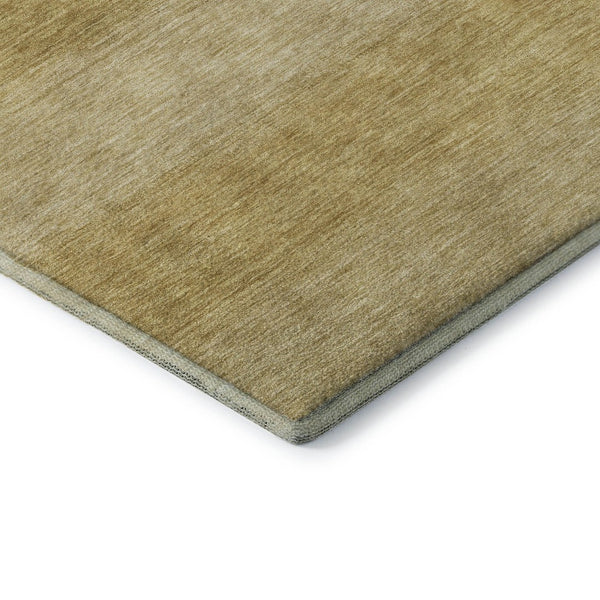 HomeRoots 9' X 12' Wheat and Gold Striped Washable Area Rug with UV Protection for Family-Friendly Spaces 699573