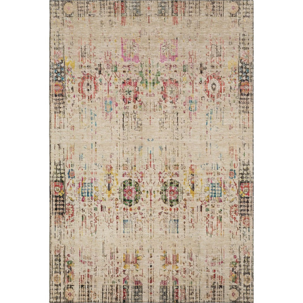HomeRoots 9' X 12' Elegant Beige Red Pink Oriental Washable Area Rug with UV Protection for High-Traffic Spaces 699579