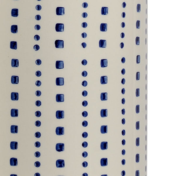 Chelsea House Milton Hand-Painted Blue & White Glazed Ceramic Table Lamp — 27" Slim Coastal Cottage Accent Light 69958