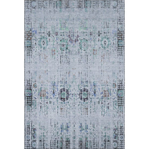 HomeRoots 10' Blue-Green and Charcoal Oriental Washable Area Rug with UV Protection for High-Traffic Spaces 699586