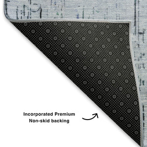 HomeRoots 10' Blue-Green and Charcoal Oriental Washable Area Rug with UV Protection for High-Traffic Spaces 699586