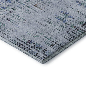 HomeRoots 10' Blue-Green and Charcoal Oriental Washable Area Rug with UV Protection for High-Traffic Spaces 699586