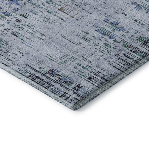 HomeRoots 10' Blue-Green and Charcoal Oriental Washable Area Rug with UV Protection for High-Traffic Spaces 699586