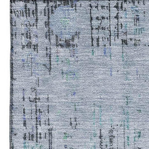 HomeRoots 10' Blue-Green and Charcoal Oriental Washable Area Rug with UV Protection for High-Traffic Spaces 699586