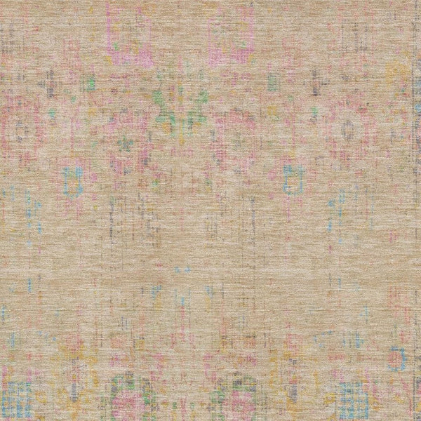 HomeRoots 5' X 8' Tan Blue Green Washable Oriental Area Rug with UV Protection - Durable, Stylish & Versatile 699588