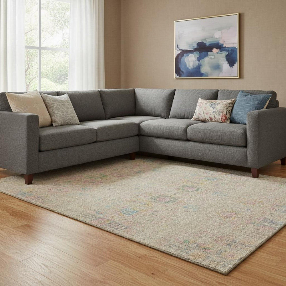 HomeRoots 8' X 10' Tan, Blue & Green Washable Oriental Area Rug with UV Protection - Durable & Stylish Décor 699590