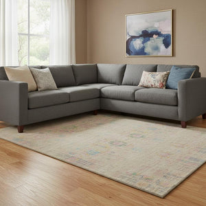 HomeRoots 8' X 10' Tan, Blue & Green Washable Oriental Area Rug with UV Protection - Durable & Stylish Décor 699590
