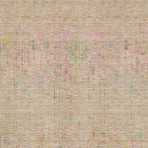 HomeRoots 10' Tan, Blue & Green Oriental Washable Area Rug - UV Protected, Stain Resistant, Non-Slip Design 699592