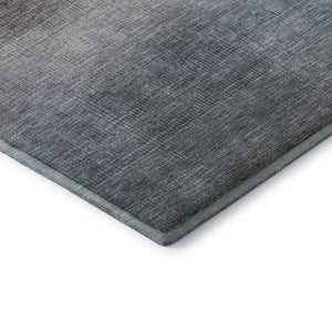 HomeRoots 8' Brown Copper and Gray Striped Round Rug - Washable, UV-Protected, Durable with Non-Slip Backing 699595