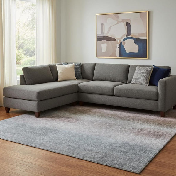 HomeRoots 8' X 10' Striped Washable Area Rug in Brown Copper & Gray - Durable, UV-Protected, Easy Care Design! 699596