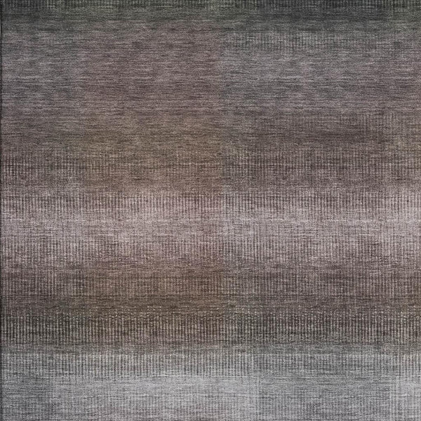 HomeRoots 10' X 14' Stylish Brown Copper & Gray Striped Washable Area Rug with UV Protection for Homes 699598