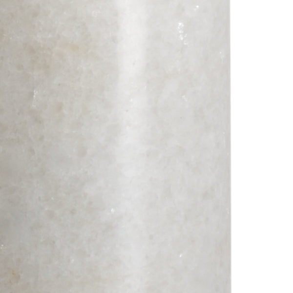 Chelsea House Round White Crosby Lamp — Marble Column Table Lamp With Antique Brass Base, Slim 27" Ambient Light 69960