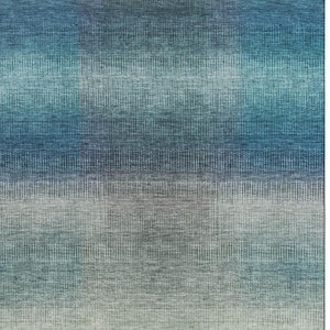 HomeRoots 5' Blue Copper & Gray Striped Washable Area Rug – Durable, Stain-Resistant with UV Protection 699600