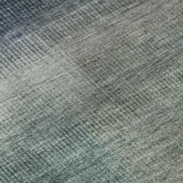 HomeRoots 8' Stylish Washable Round Rug in Blue, Copper & Gray Stripes - UV Protected, Non-Slip & Durable Design 699601