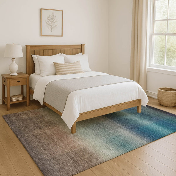 HomeRoots 8' X 10' Striped Washable Area Rug with UV Protection - Soft, Durable Design for Family-Friendly Spaces 699602