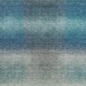HomeRoots 10' X 14' Blue-Copper and Gray Striped Washable Area Rug with Stain Resistance and UV Protection 699604