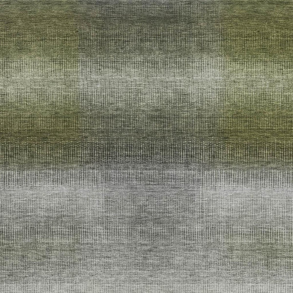 HomeRoots 8' X 10' Stylish Pewter Green & Silver Striped Washable Area Rug with UV Protection for Homes 699614