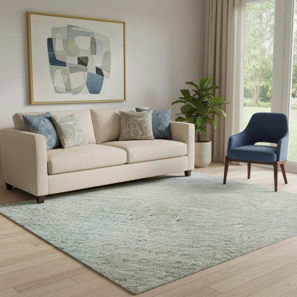 HomeRoots 5' X 8' Sky Blue Peach & Lilac Striped Washable Area Rug with UV Protection for Stylish Durability 699618