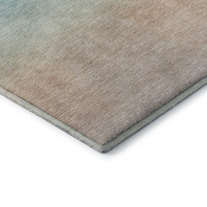 HomeRoots 5' X 8' Sky Blue Peach & Lilac Striped Washable Area Rug with UV Protection for Stylish Durability 699618