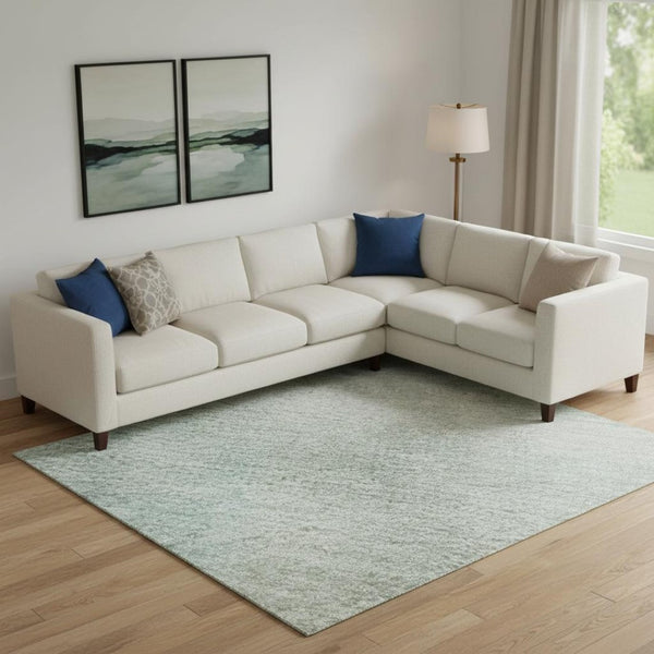 HomeRoots 9' X 12' Sky Blue, Peach & Lilac Striped Area Rug - Washable, UV-Protected, Perfect for Any Space! 699621