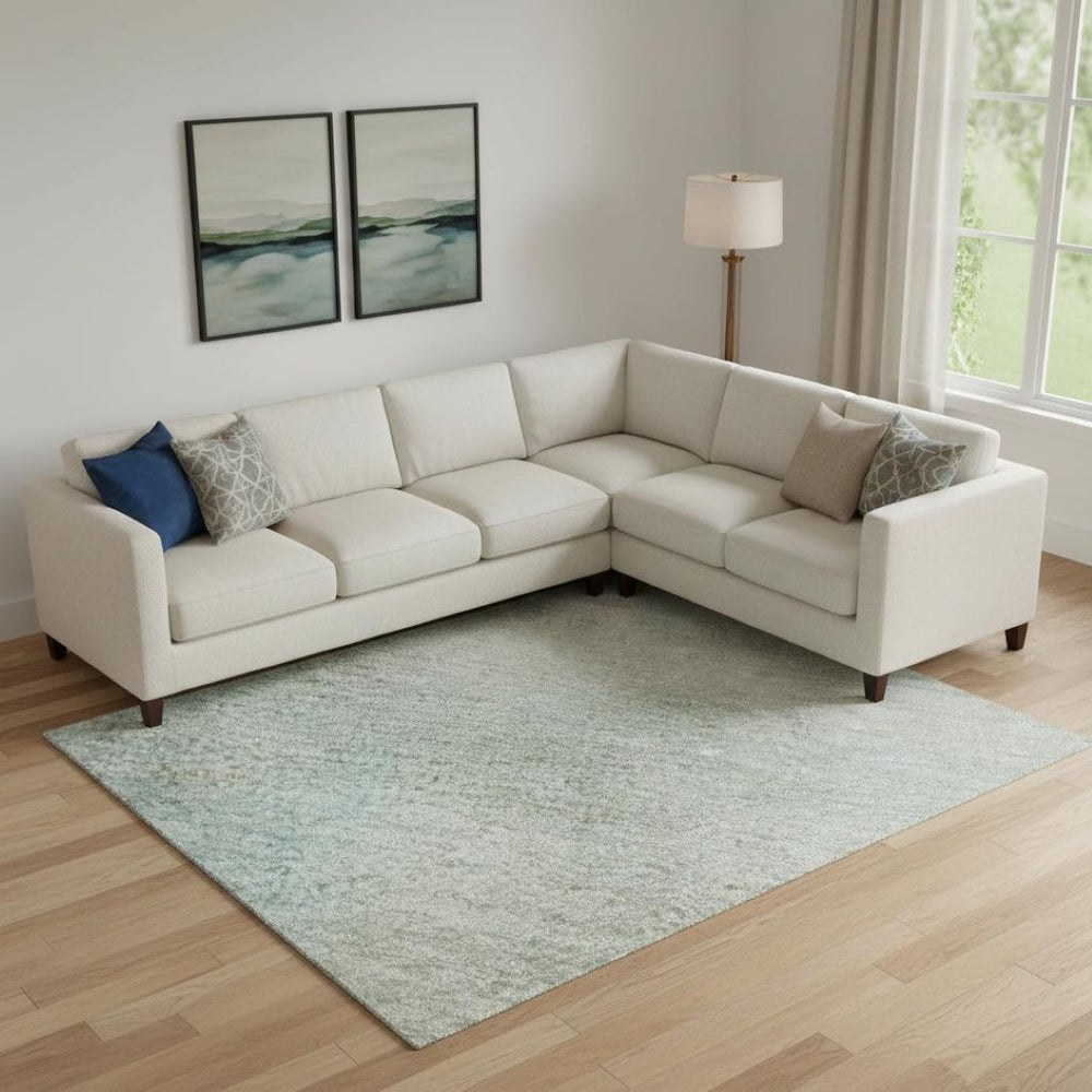 HomeRoots 10' Sky Blue Peach & Lilac Striped Washable Area Rug with UV Protection for Indoor & Outdoor Spaces 699622