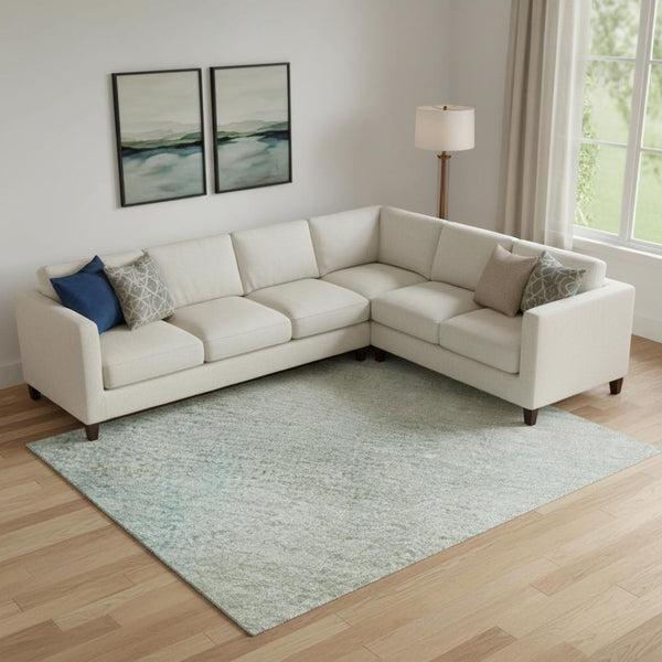 HomeRoots 10' Sky Blue Peach & Lilac Striped Washable Area Rug with UV Protection for Indoor & Outdoor Spaces 699622
