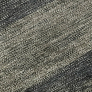 HomeRoots 8' Blue Striped Washable Round Rug with Rust and Gold Accents - Durable, UV Protected, Non-Slip Design 699625