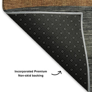 HomeRoots 10' X 14' Blue Striped Washable Area Rug with UV Protection – Perfect for High-Traffic Family Spaces! 699628